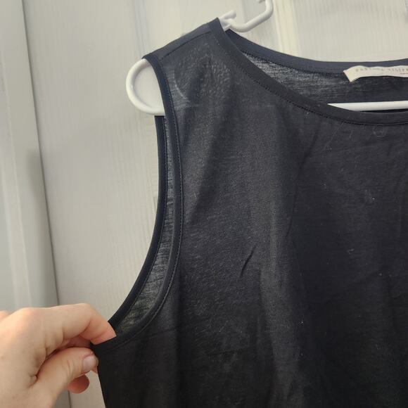 Fabiana Filippi Cotton Silk Blend Tank Top L Black Quiet Luxury Office Shell - Picture 8 of 9